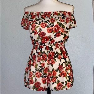 H&M Ruffled Rose Romper